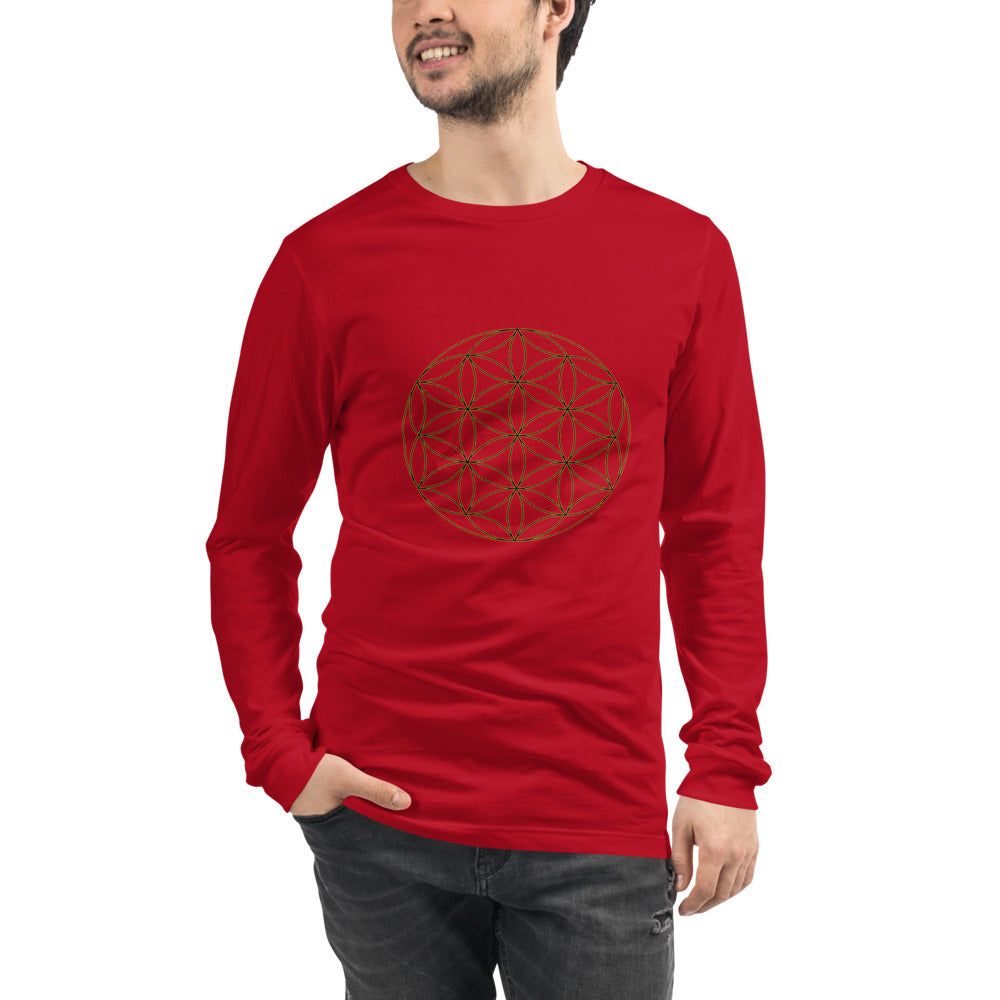 The Flower of Life Tee is Versatile and has long Sleeves - seed