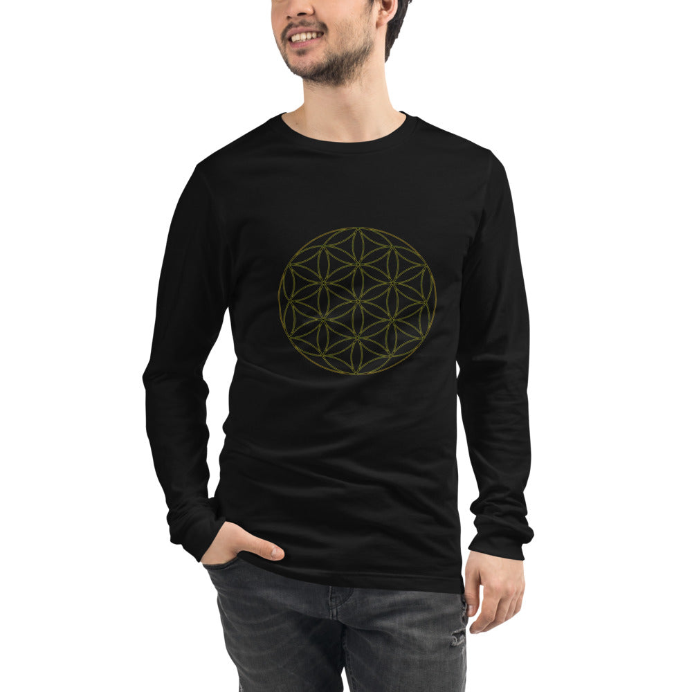 The Flower of Life Tee is Versatile and has long Sleeves - seed