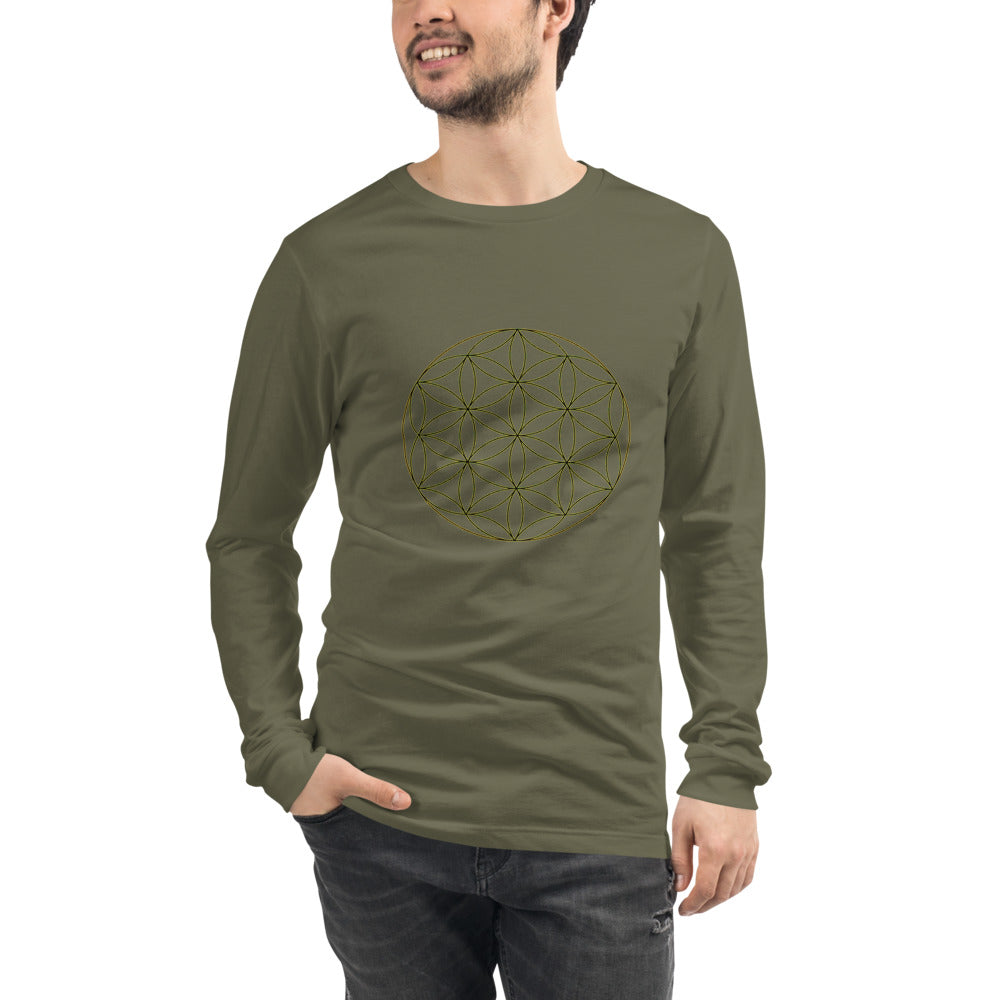 The Flower of Life Tee is Versatile and has long Sleeves - seed