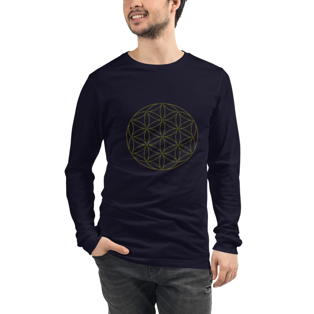 The Flower of Life Tee is Versatile and has long Sleeves - seed